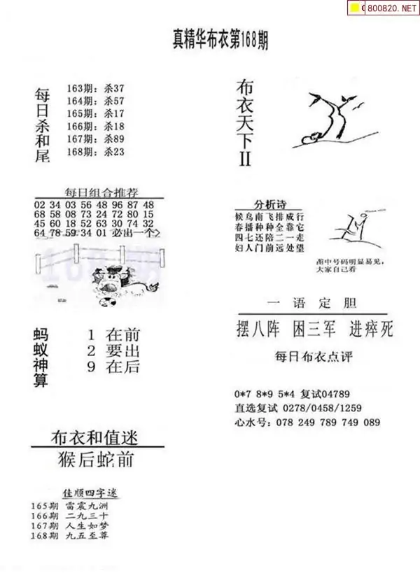 25168期: 福彩3D全套图版参考