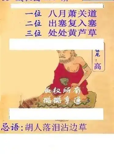 25100期: 白老3D杀码图版