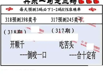 25318期: 福彩3D丹东全图分析