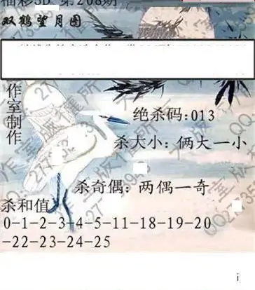 25208期: 大兵福彩3D黄金报图版