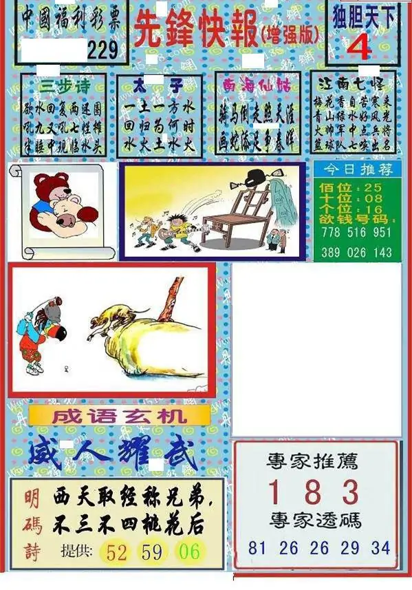 25229期: 福彩3D丹东全图分析