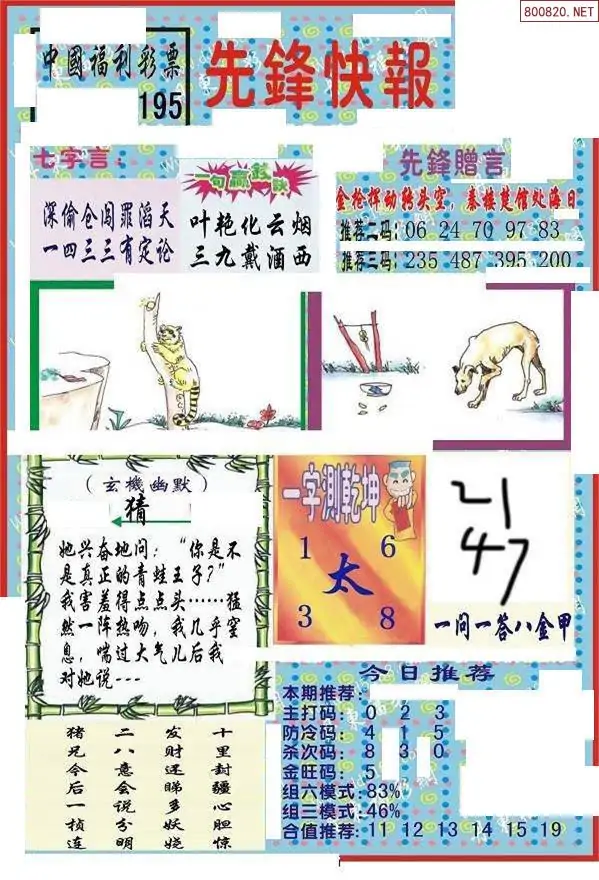 25195期: 福彩3D丹东全图分析