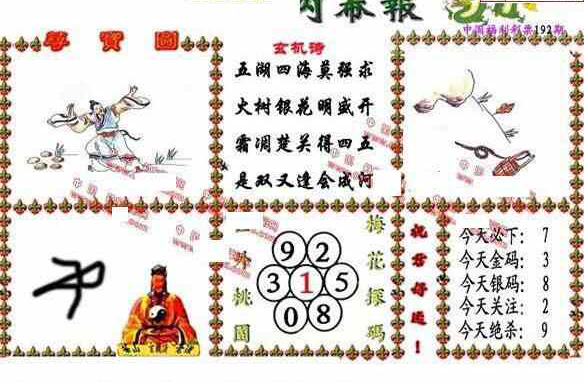 24192期: 福彩3D丹东全图分析