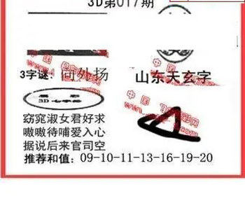 26017期: 福彩3D丹东全图分析