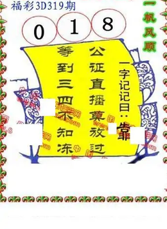25319期: 福彩3D丹东全图分析