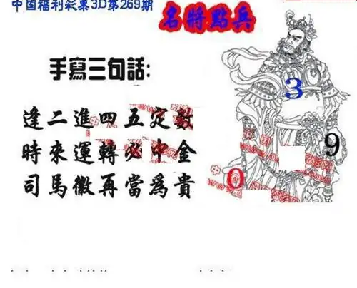 25269期: 福彩3D丹东全图分析