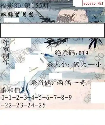 25155期: 大兵福彩3D黄金报图版
