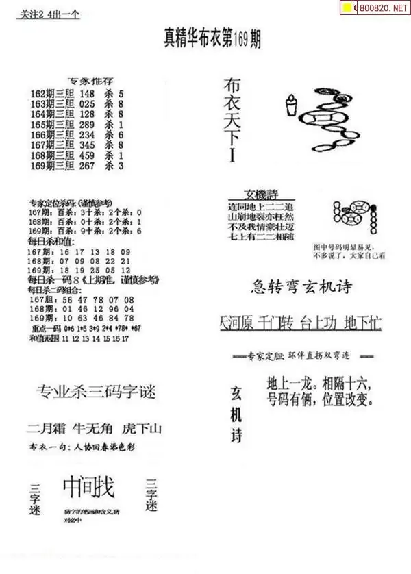 25169期: 福彩3D全套图版参考