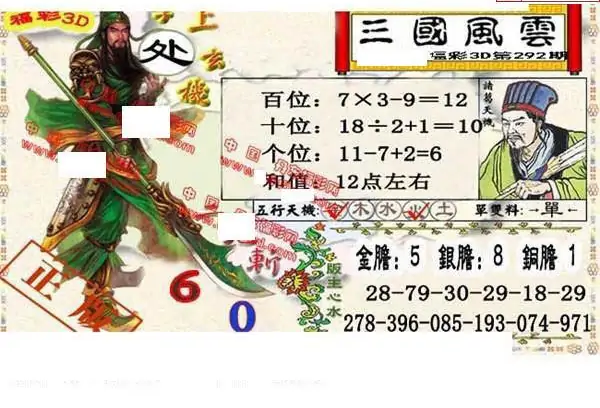 25292期: 福彩3D丹东全图分析