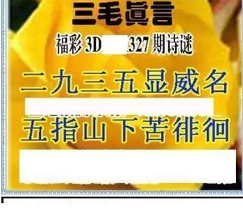 25327期: 三毛3D精品图谜
