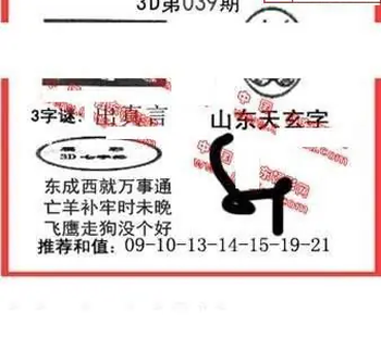 26039期: 福彩3D丹东全图分析