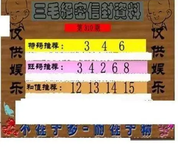 25310期: 三毛3D精品图谜