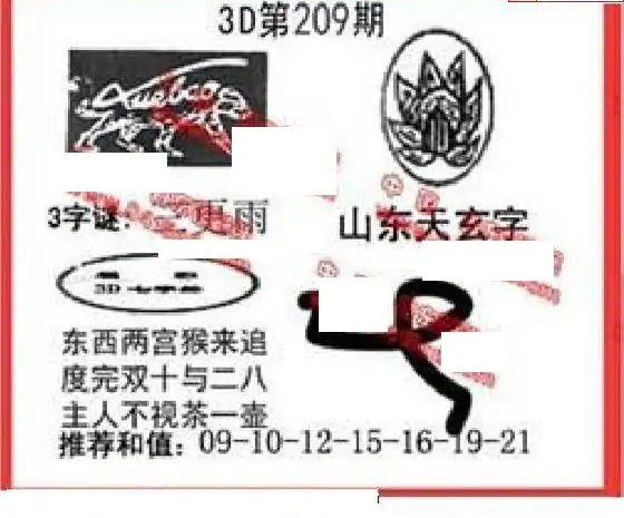 25209期: 福彩3D丹东全图分析