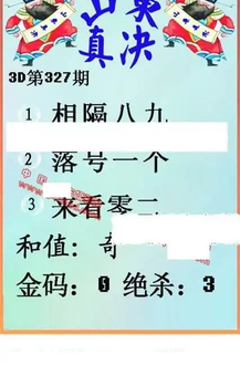 25327期: 福彩3D丹东全图分析