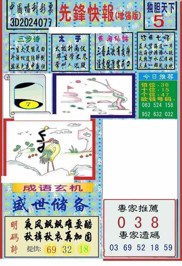 24077期: 福彩3D丹东全图分析