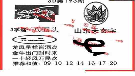 24193期: 福彩3D丹东全图分析