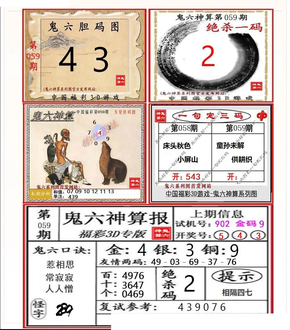 26060期: 福彩3D鬼六神算图