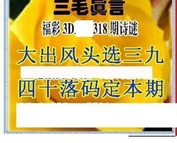 25318期: 三毛3D精品图谜