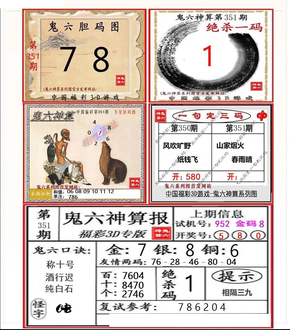 25351期: 福彩3D鬼六神算图