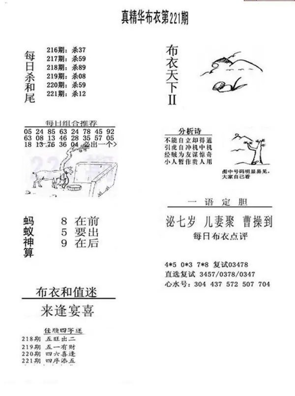 25221期: 福彩3D全套图版参考