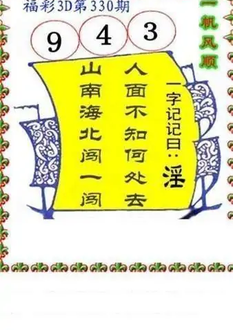 25330期: 福彩3D丹东全图分析