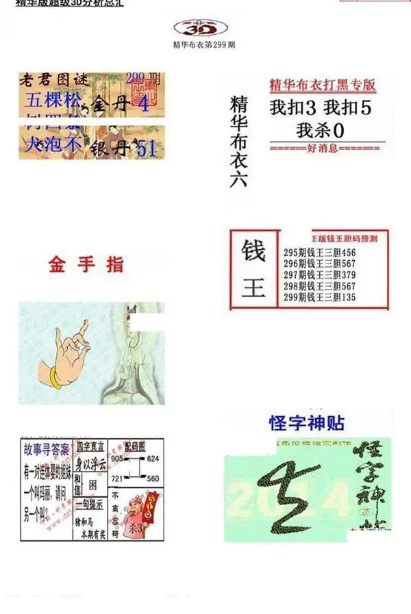 25299期: 福彩3D全套图版参考