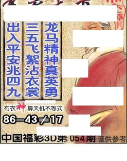 福彩3D 26054期佐罗图一掌经预测图
