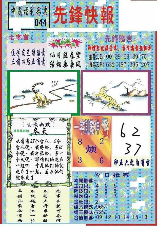 25044期: 福彩3D丹东全图分析