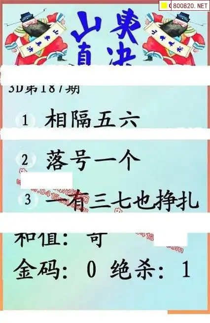 25187期: 福彩3D丹东全图分析