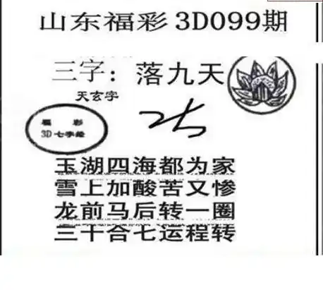 25099期: 三毛3D精品图谜
