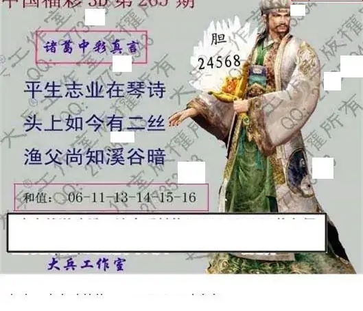 25265期: 大兵福彩3D黄金报图版