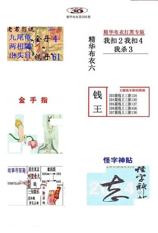 25207期: 福彩3D全套图版参考