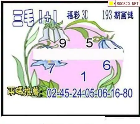 25193期: 三毛3D精品图谜