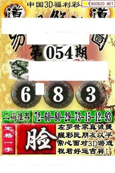 福彩3D 26054期佐罗图一掌经预测图