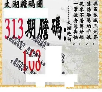 25313期: 太湖图福彩3D精品预测