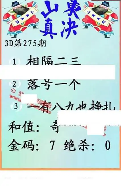 25275期: 福彩3D丹东全图分析