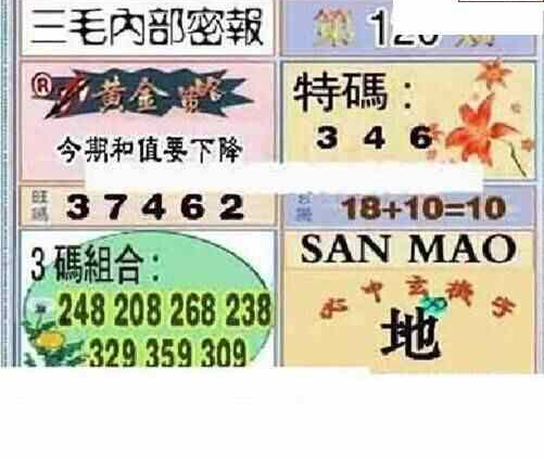 24120期: 三毛3D精品图谜