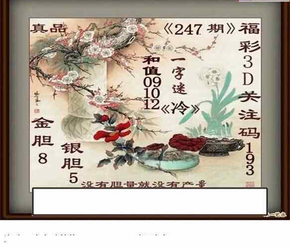 24247期: 白老3D杀码图版