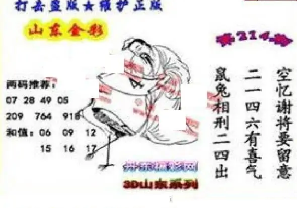 25214期: 福彩3D丹东全图分析