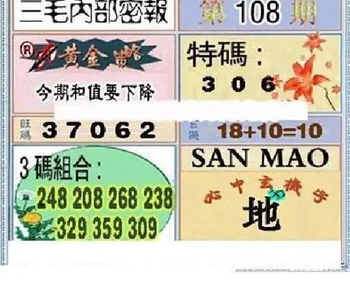 26108期: 三毛3D精品图谜