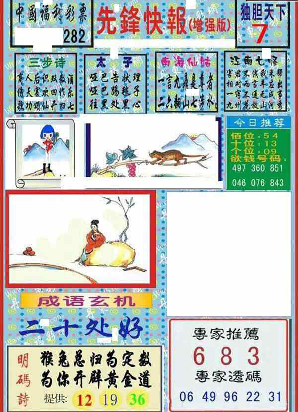 24282期: 福彩3D丹东全图分析