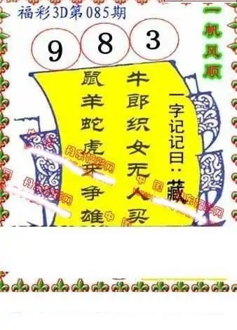 25085期: 福彩3D丹东全图分析
