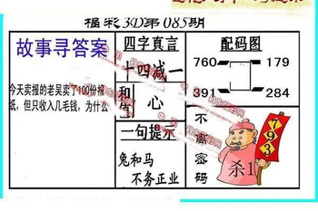 26085期: 福彩3D丹东全图分析