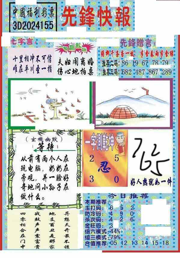 24155期: 福彩3D丹东全图分析