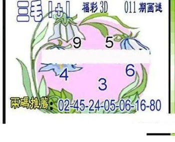 26011期: 三毛3D精品图谜