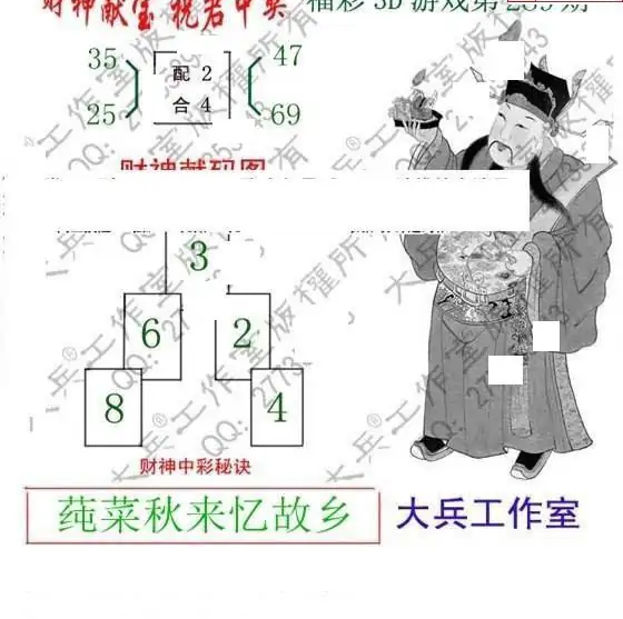 25289期: 大兵福彩3D黄金报图版