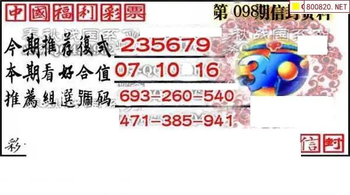 福彩3D 26098期佐罗图一掌经预测图