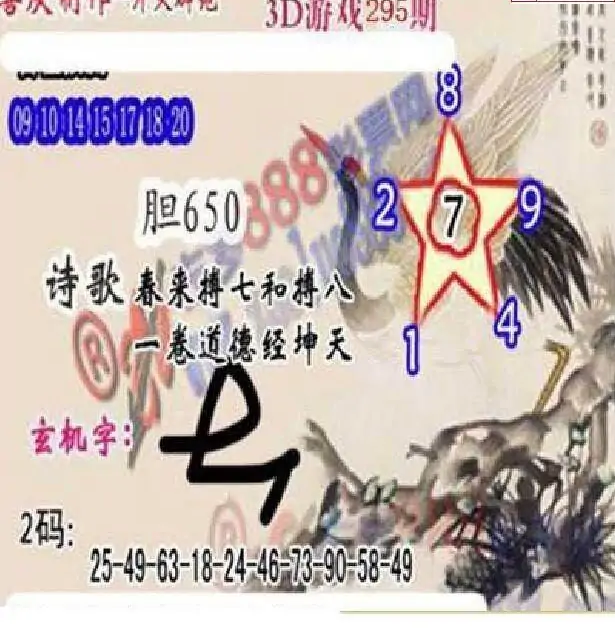 25295期: 白老3D杀码图版