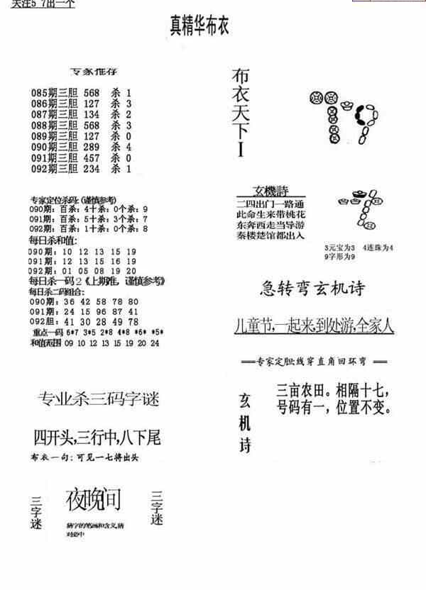 24092期: 福彩3D全套图版参考