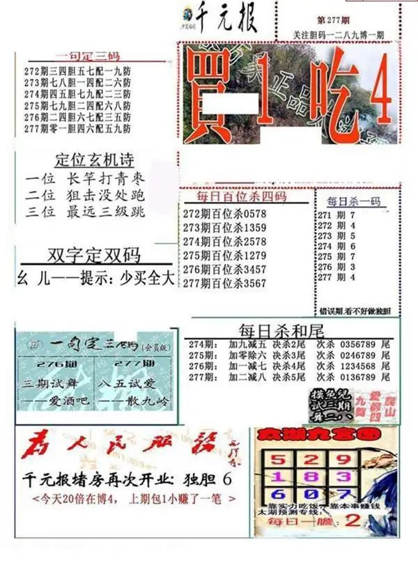 25277期: 福彩3D全套图版参考